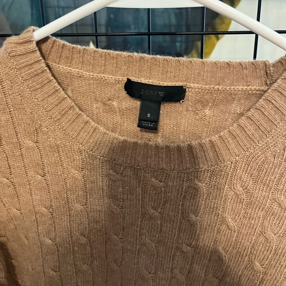 J. Crew Camel Cable Knit Sweater